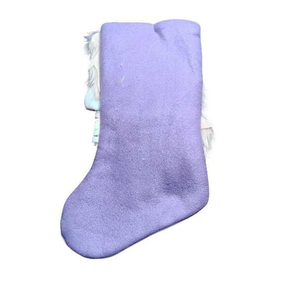 Holiday Time 20 inch 3D Unicorn Purple Plush Christmas Stocking - Picture 2 of 4